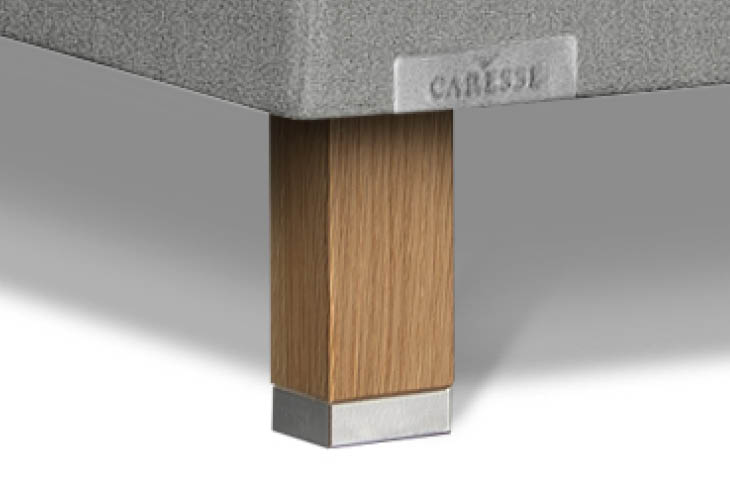 Caresse pootje vierkant eiken met RVS blank 170mm