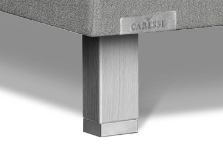 Caresse pootje vierkant eiken met RVS zilver 170mm